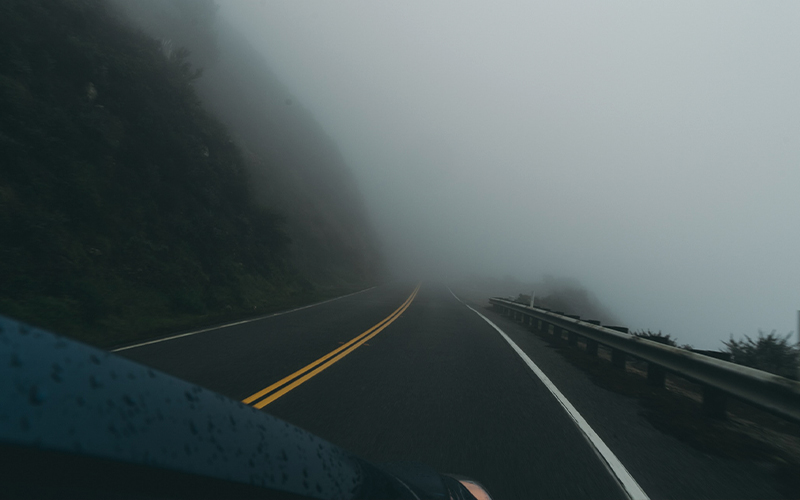 Driving a taxi in fog