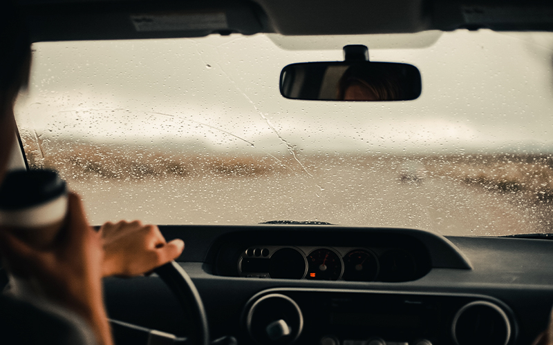 Driving a taxi in rain