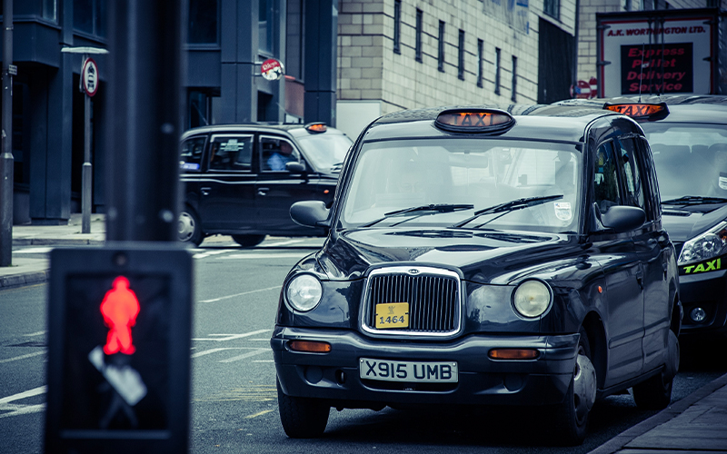 Queue of Taxis Image