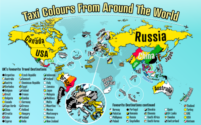 Taxi Colours From Around The World